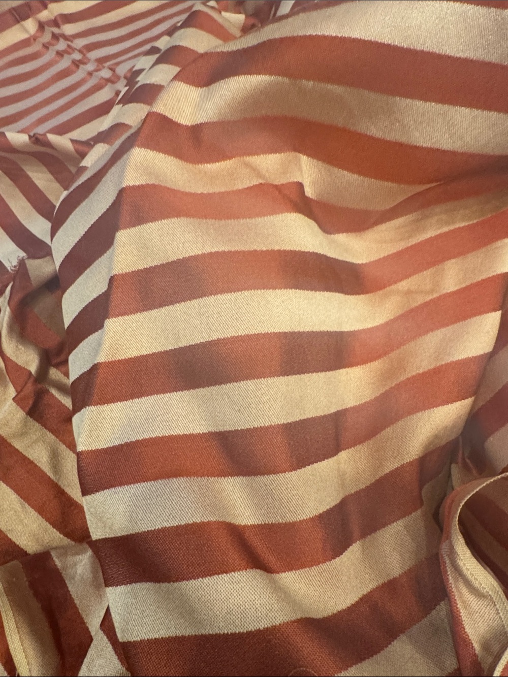Rust and blush Striped Fabric. 46”x 3 yards. - Picture 6 of 13